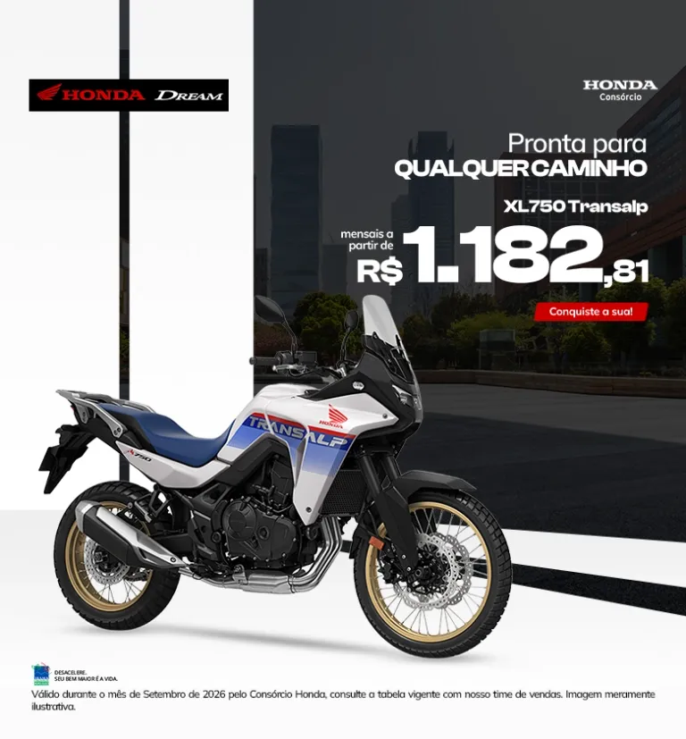 Banner Consórcio Honda LCR Motos XL750 Transalp