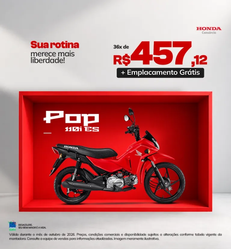 Banner Pop110i ES LCR Motos Honda