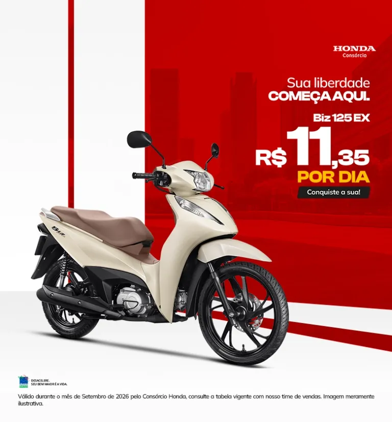 Banner Biz 125 EX Consórcio Honda LCR Motos